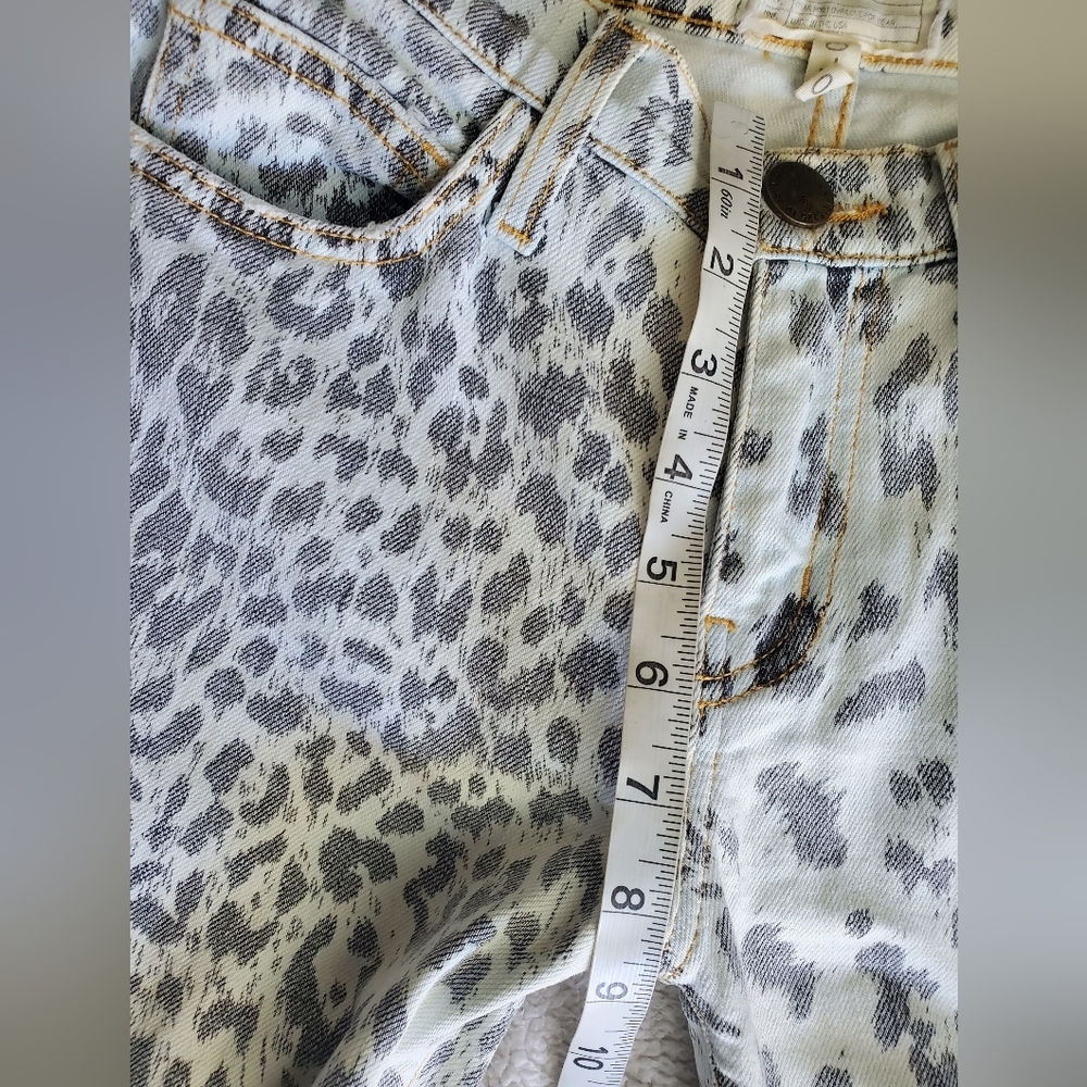 Current/Elliott The Stiletto Bleach Out Leopad Denim Jeans Grey 27 Animal Print - Picture 9 of 9